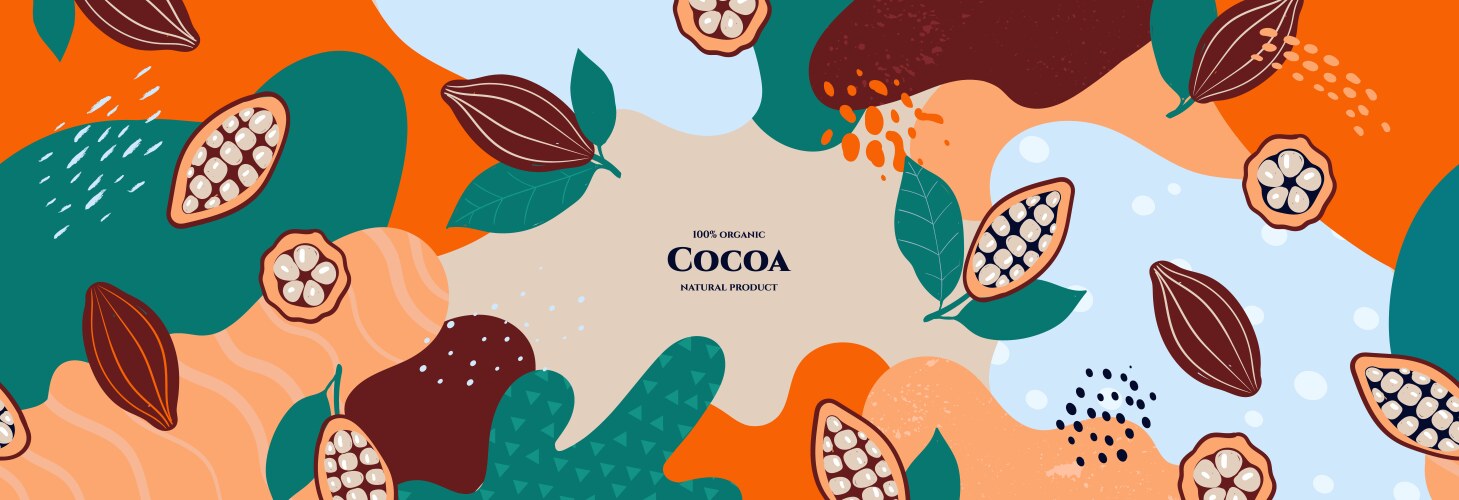 Cocoa Doodle Frame with Abstract Elements vector image