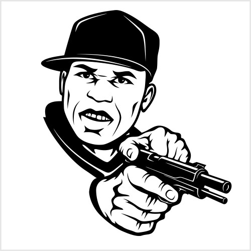 Gangster with a shotgun Vector Image