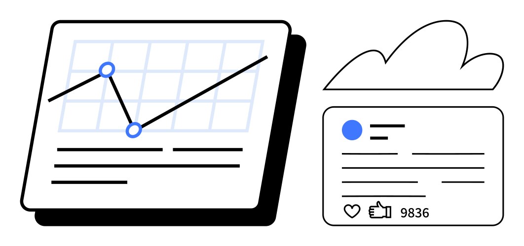 Data analysis dashboard with cloud integration vector image