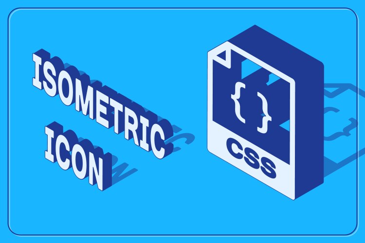 Isometric css file document download button vector image