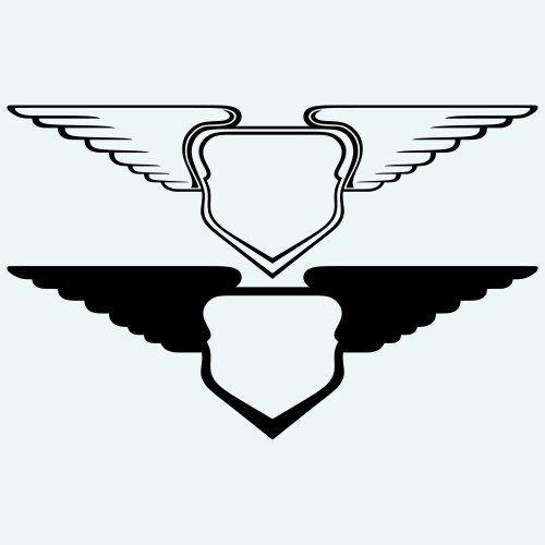 shield with wings vector image