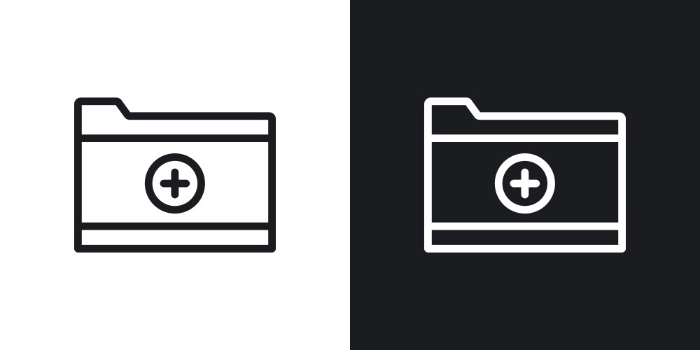 Create folder icon set vector image
