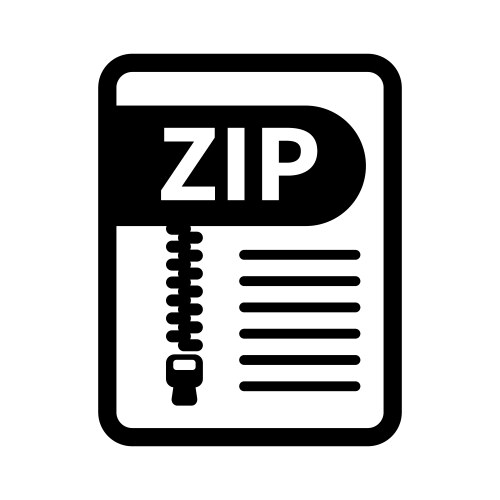 Zip format file icon or archive data vector image
