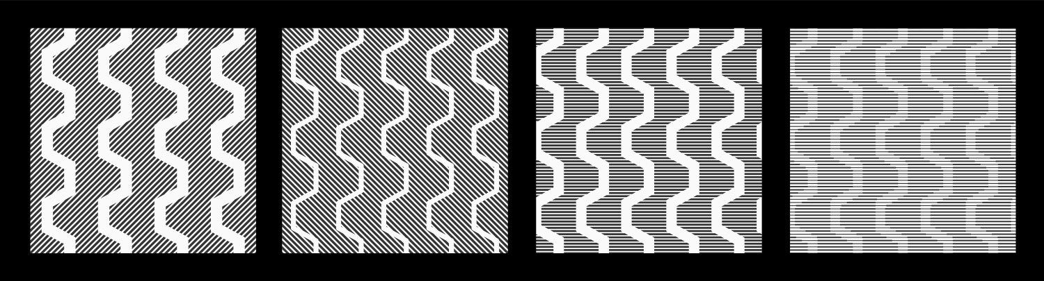 Set of four abstract striped seamless patterns vektorbild