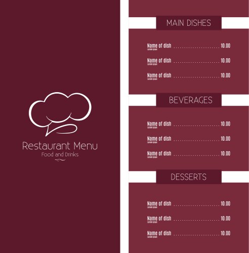 Abstract menu background with some special objects vector image
