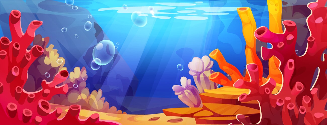 Cartoon underwater seabed scene Vector Image
