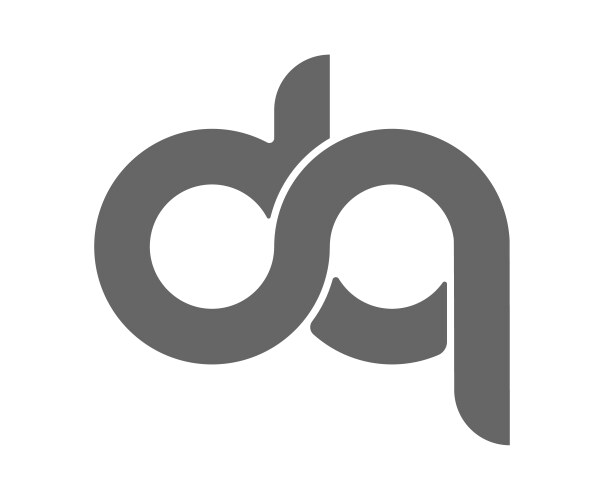 Circular combination of lowercase letters d and q vector image
