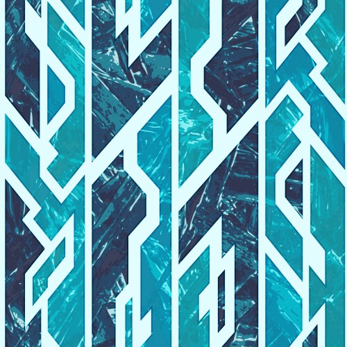 Blue color triangle pattern with grunge effect Vector Image