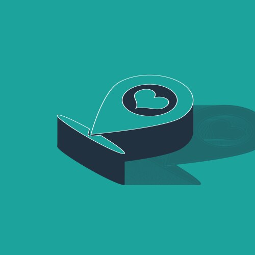 Isometric map pointer with heart icon isolated vector image
