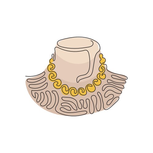 Single one line drawing pearl necklace Vector Image