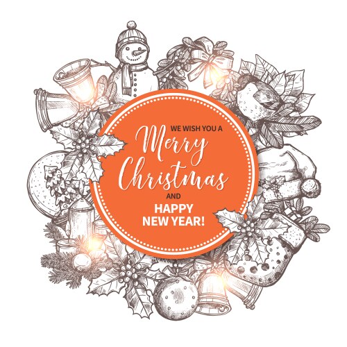 Merry christmas greeting card Vector Image