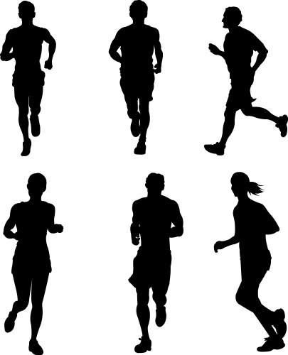 Running Silhouettes Vector Image