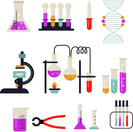 Science lab objects Royalty Free Vector Image - VectorStock