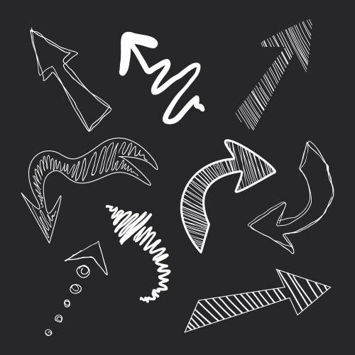 Chalk Arrows on Blackboard Vector Image