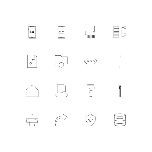 Network and database simple linear icons set vektorbild