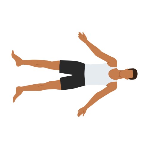 Man in Shavasana Pose - Yoga Relaxation vector image