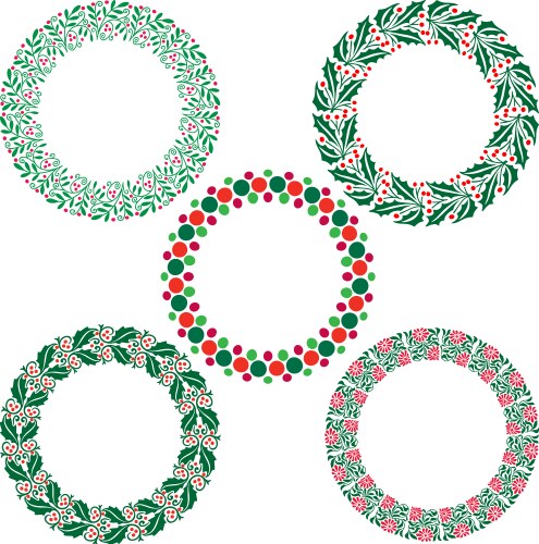 Christmas wreath greeting card Royalty Free Vector Image