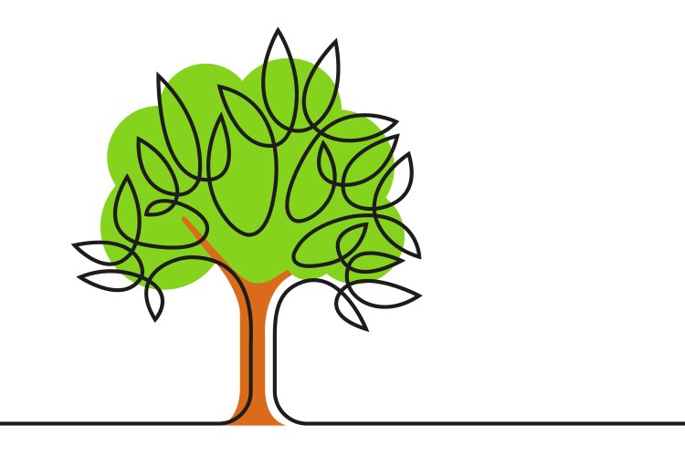 Green single speech bubble tree Royalty Free Vector Image