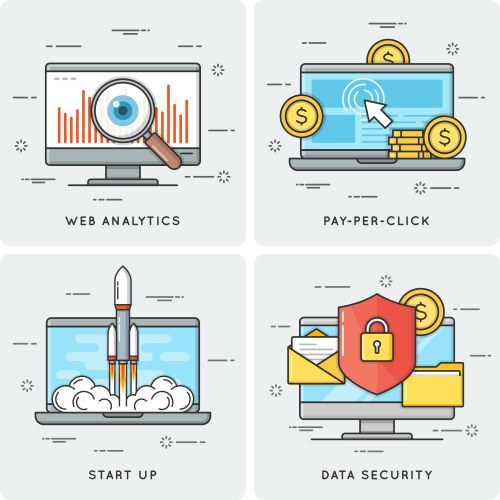 Web Analytics Startup Data vector image