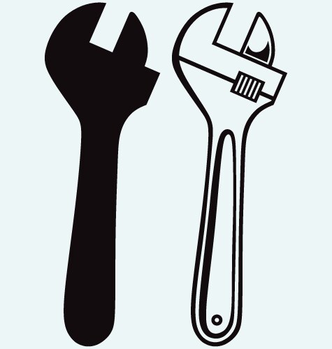 Adjustable monkey wrench Royalty Free Vector Image