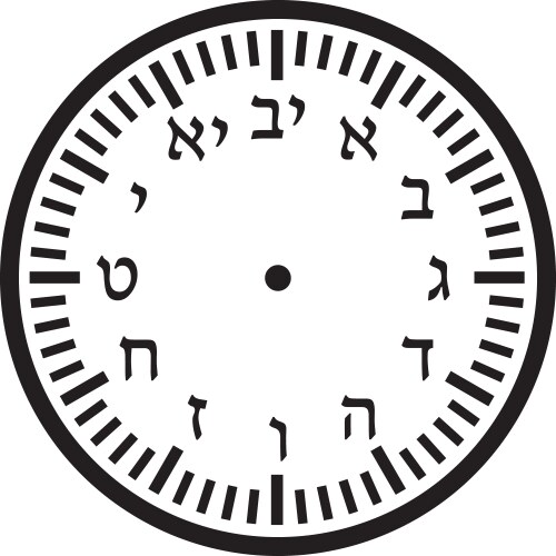 hebrew clock face vector