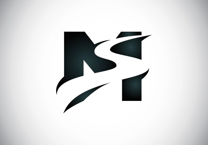 M letter wings logo design with black bird fly Vector Image
