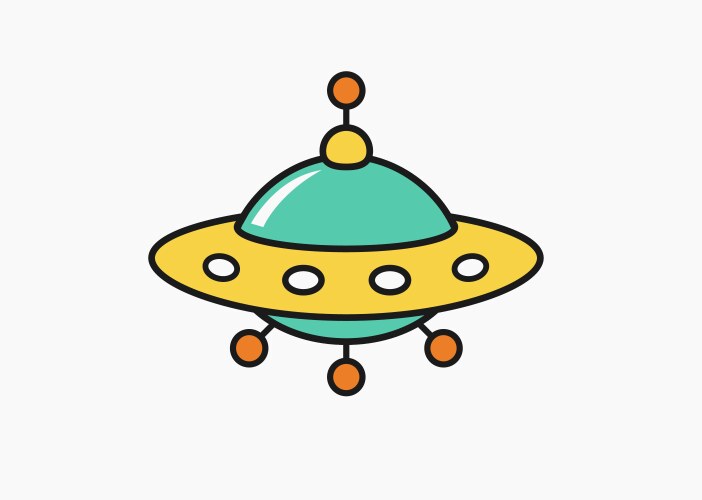 Child's UFO Drawing - Unknown Flying Object Vector Image