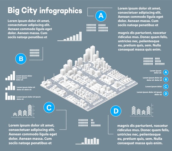 Isometric city map industry Royalty Free Vector Image
