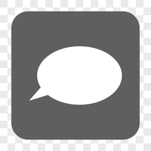 Message cloud rounded square button vector image