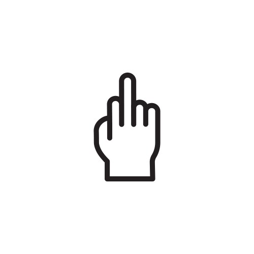 Off middle finger line icon black Vector Image