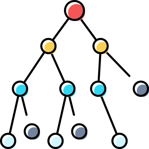 Binary search algorithm color icon vector image