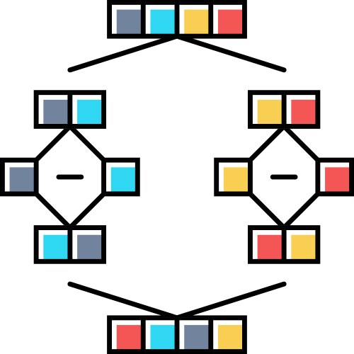 Mergesort algorithm color icon vector image