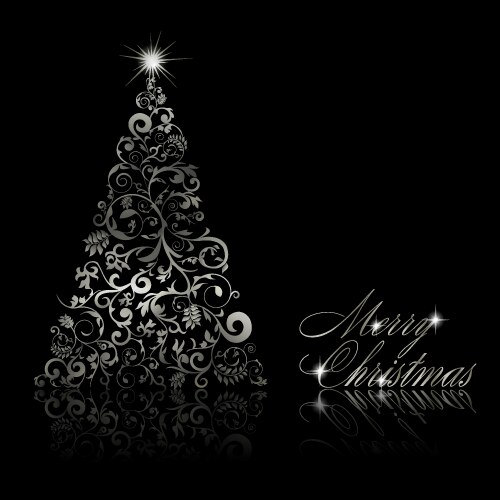 Christmas card luxury gold and black pine tree Vector Image
