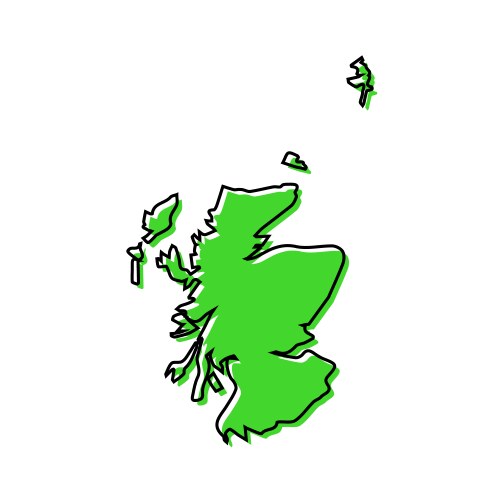 Simple outline map of scotland stylized line Vector Image