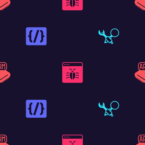 Set debugging programming language syntax system vektorbild