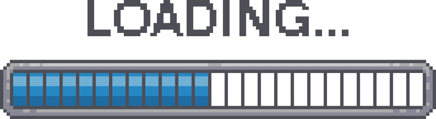 Pixel loading bar retro 8 bit game interface vector image
