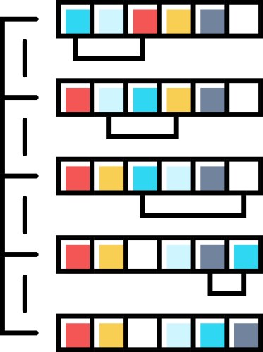 Selection sort algorithm color icon vector image