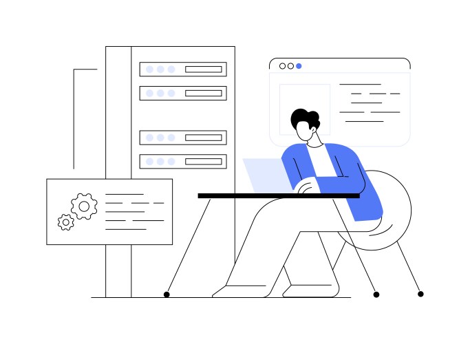 Php and mysql development abstract concept vektorbild