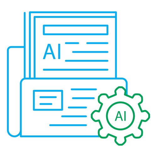 Digital data ai automation folder icon design vector image