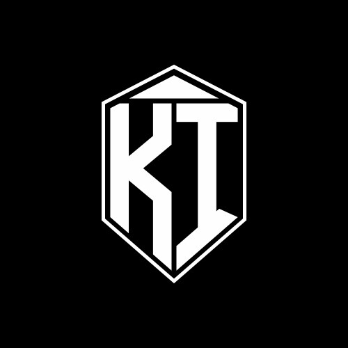 Ik logo monogram with emblem style isolated Vector Image