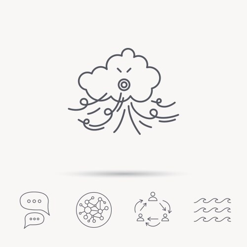 Evil lightning storm cloud Royalty Free Vector Image