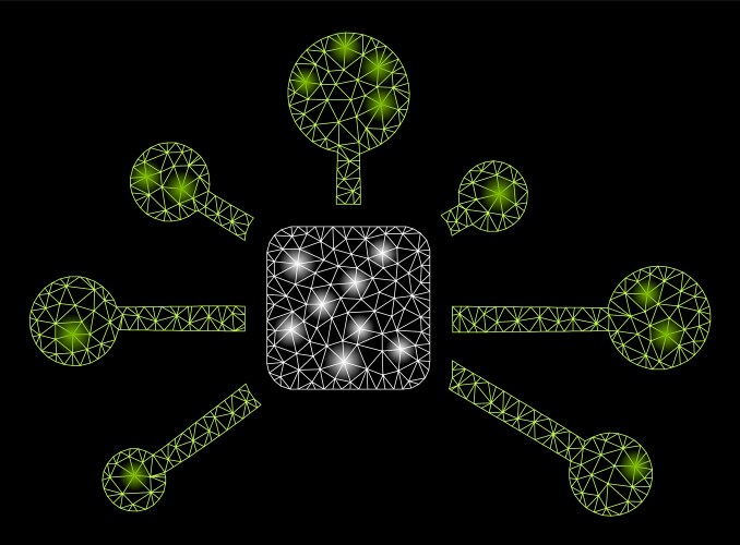 Flare mesh wire frame connection relations vector image