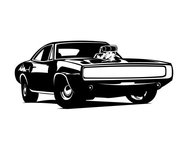 1970s Dodge Charger Silhouette vector image