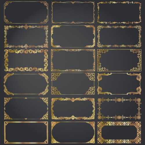 Decorative frames and borders square set 2 Vector Image