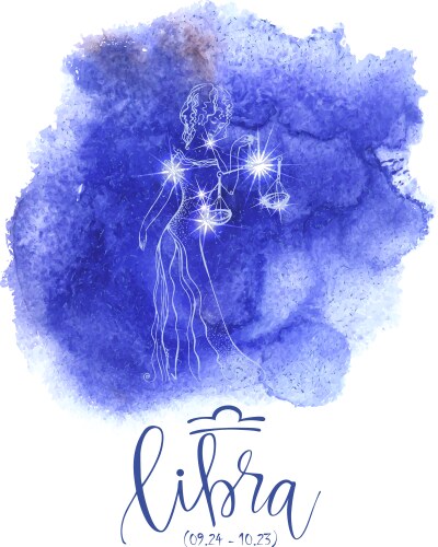 Libra Zodiac Watercolor Vector Image
