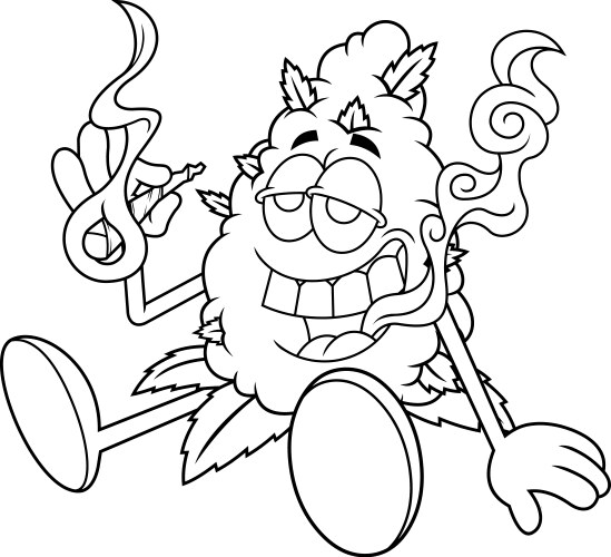 Marijuana Bud Cartoon Character Vector Image