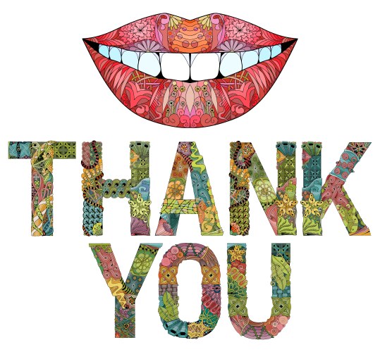 Thank You Lips Silhouette Art Vector Image