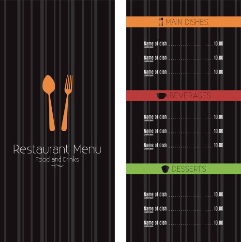 Abstract menu background with some special objects vector image