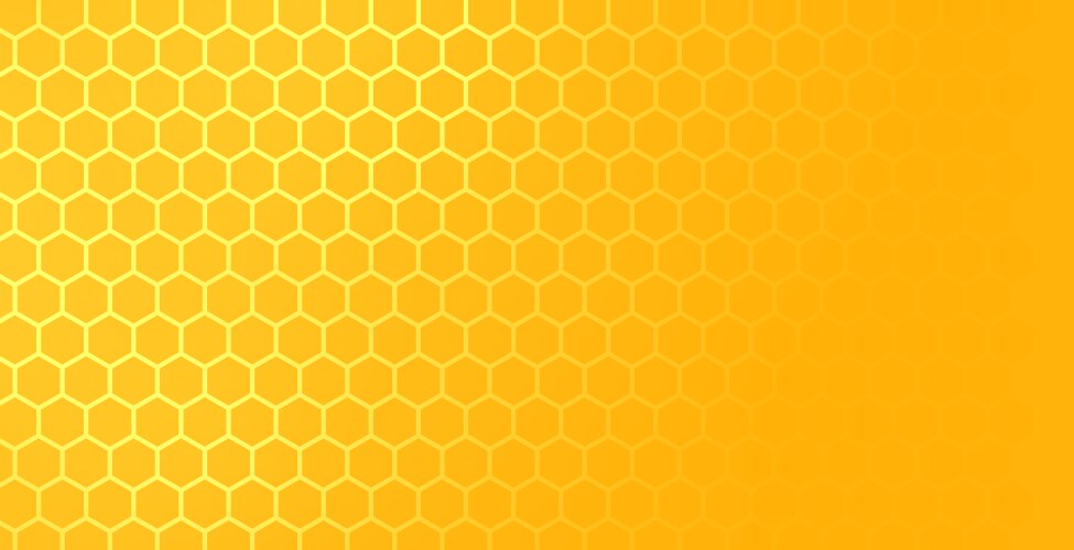 Yellow hexagonal honeycomb mesh pattern with text vector image