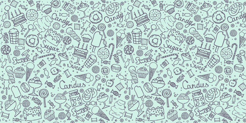 Candy and sweet doodle background Vector Image